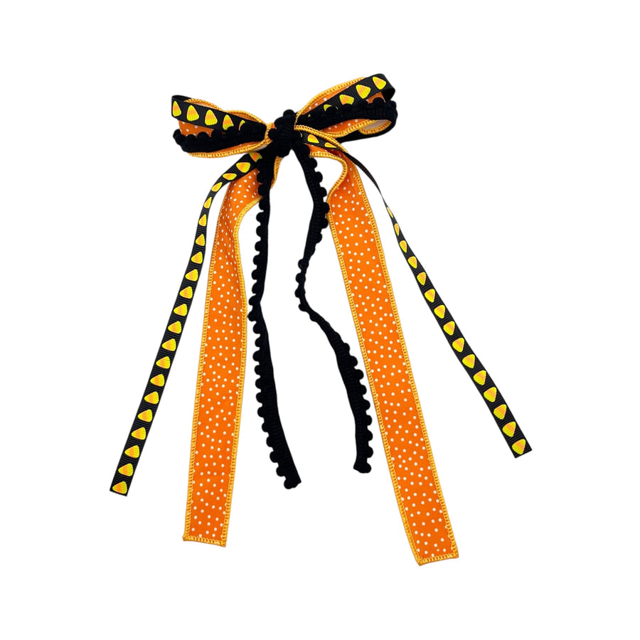 These Halloween themed ribbon tied bows are ready to package and resell to your customers no sewing or measuring necessary! These hair bows come with a clip already attached.