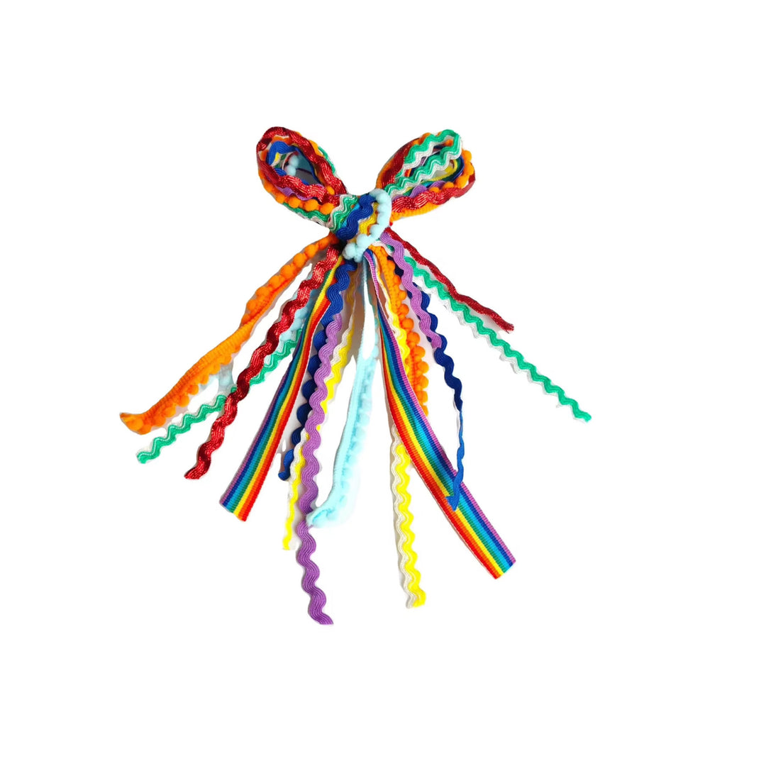 These summer colorful ribbon tied bows are ready to package and resell to your customers no sewing or measuring necessary! These hair bows come with a clip already attached.