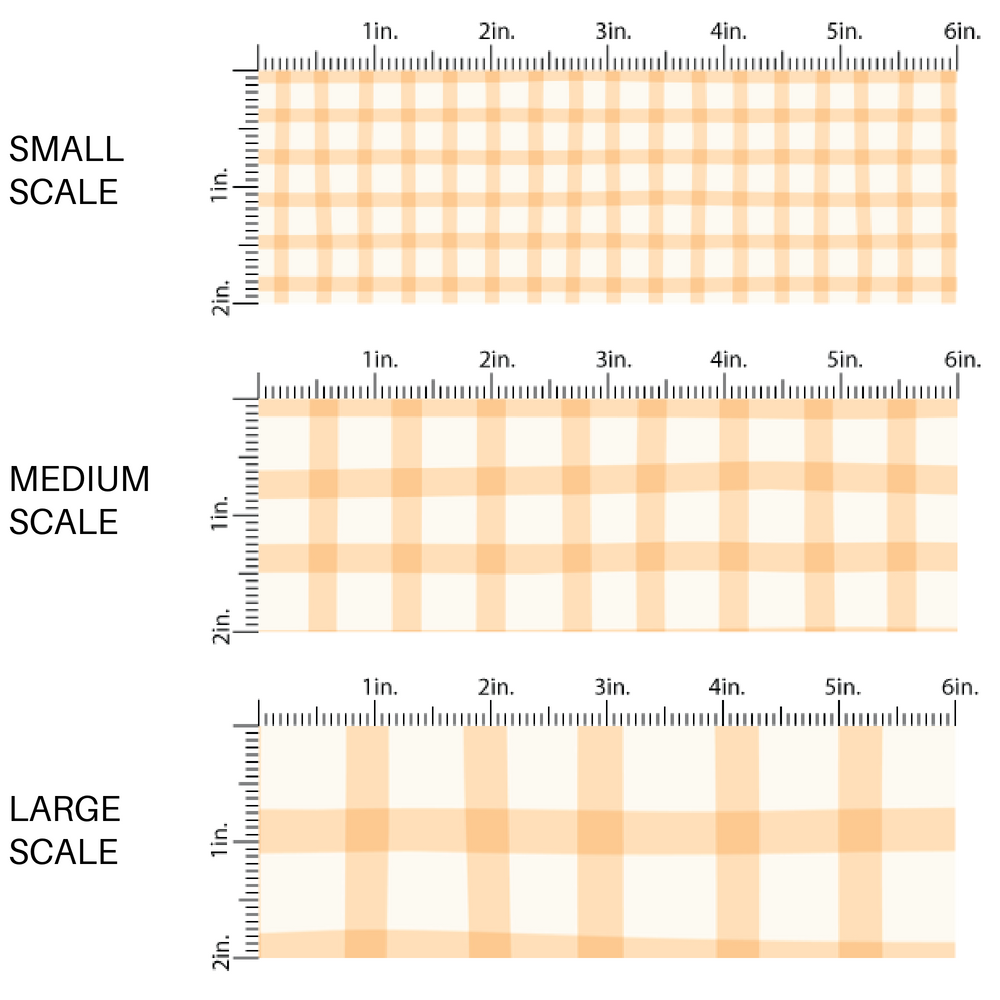 Pale Orange and Cream Plaid Fabric by the Yard scaled image guide.