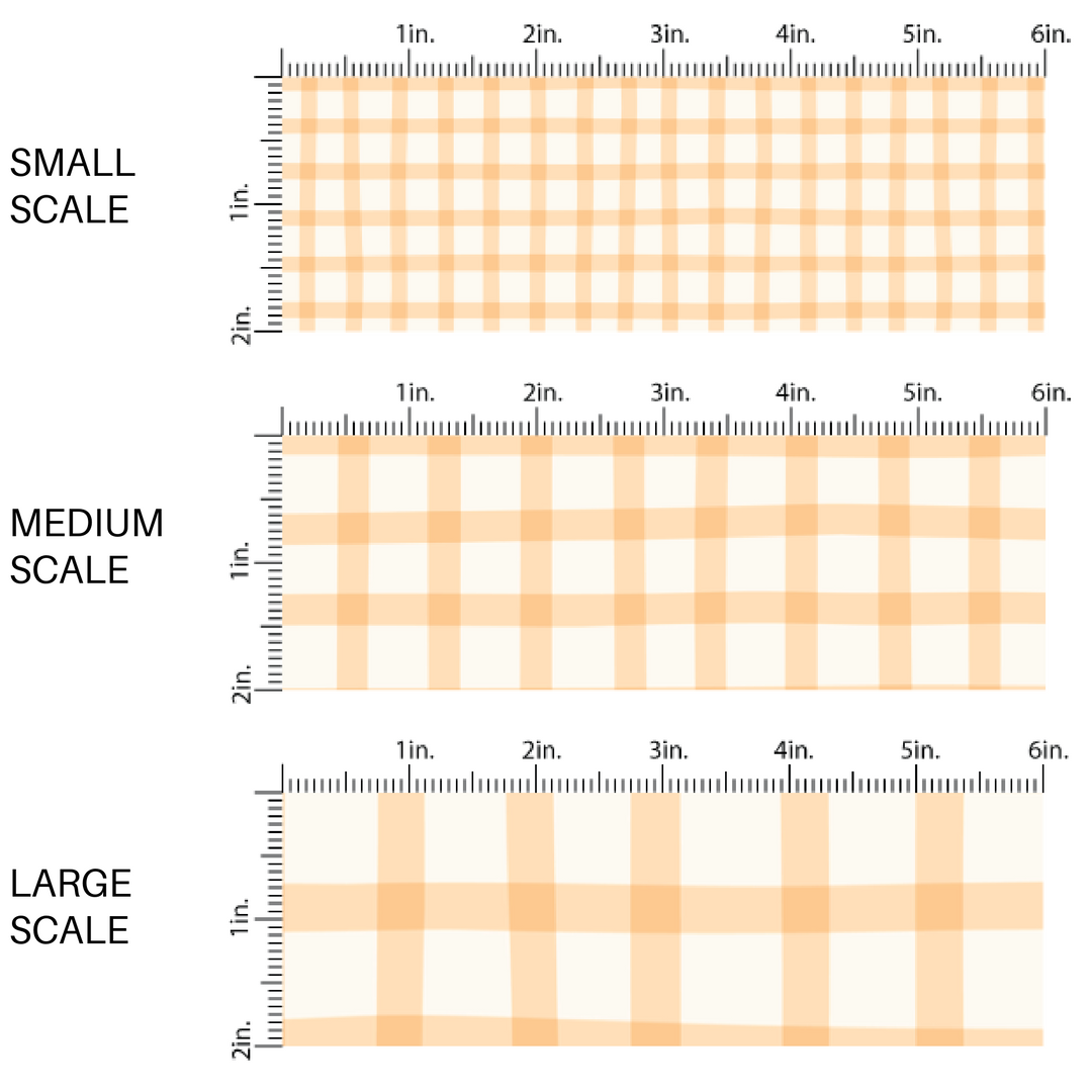 Pale Orange and Cream Plaid Fabric by the Yard scaled image guide.