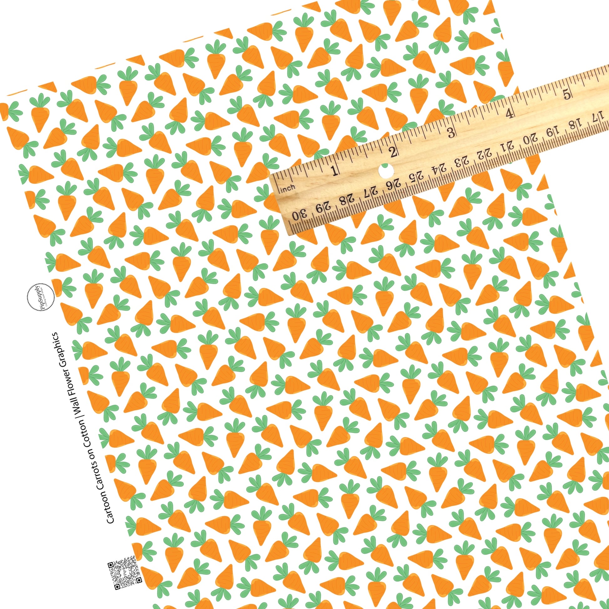 These spring pattern themed faux leather sheets contain the following design elements: cartoon carrots on white. Our CPSIA compliant faux leather sheets or rolls can be used for all types of crafting projects.