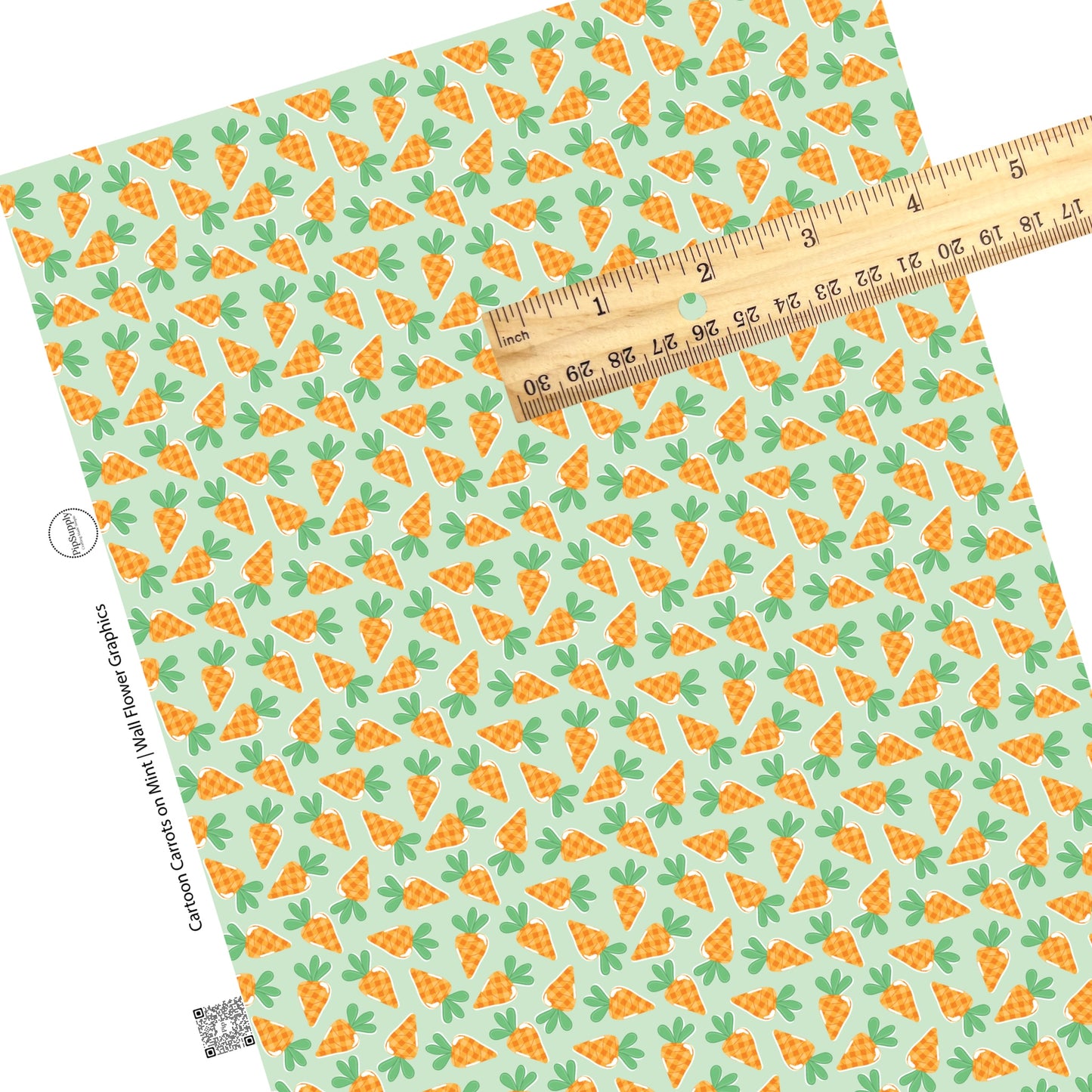 These spring pattern themed faux leather sheets contain the following design elements: cartoon carrots on light green. Our CPSIA compliant faux leather sheets or rolls can be used for all types of crafting projects.