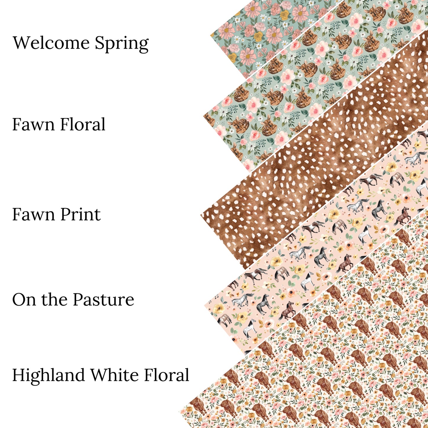 Fawn Floral Mint Faux Leather Sheets