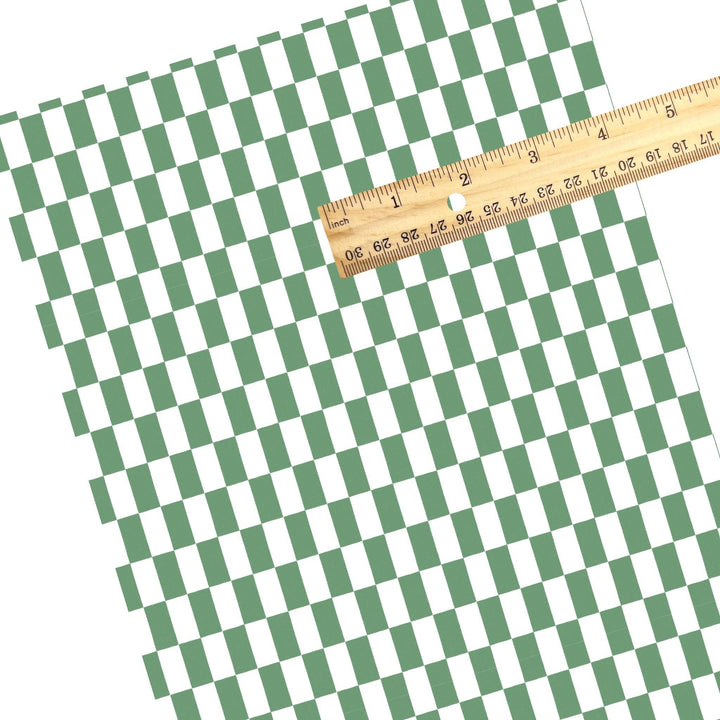 Christmas Green Checker Faux Leather Sheets