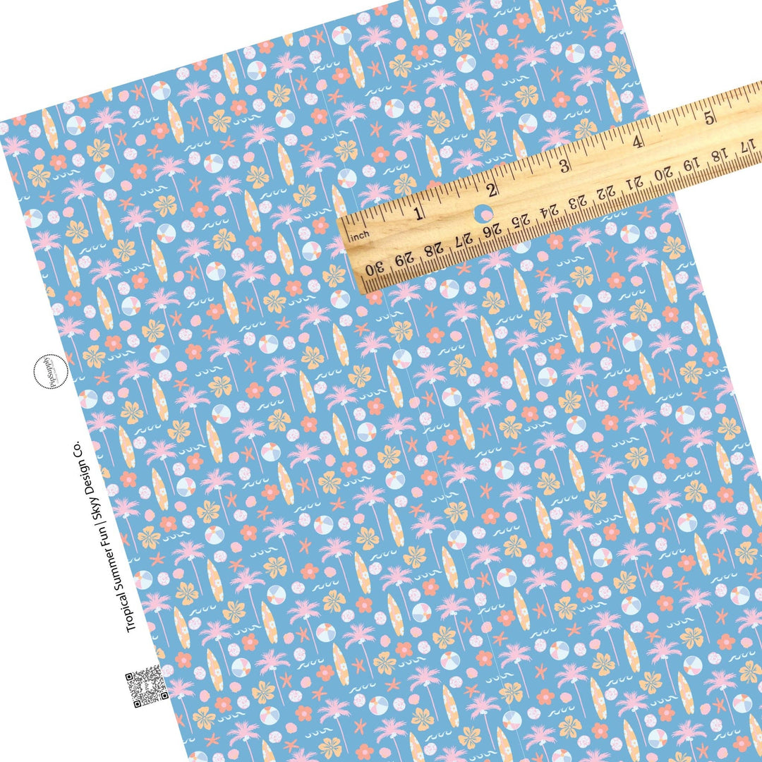 Tropical Summer Fun Faux Leather Sheets
