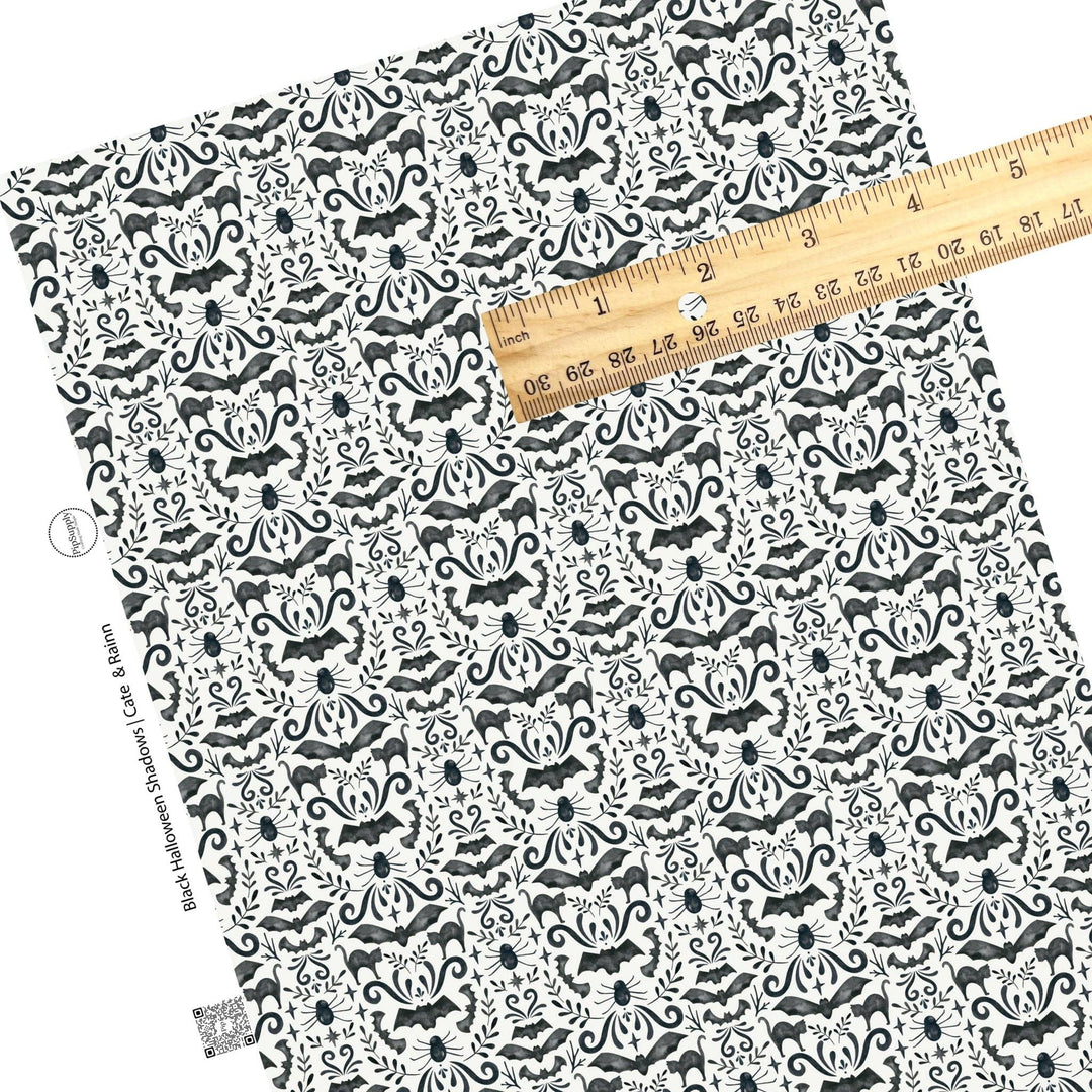 Black Halloween Shadows Faux Leather Sheets
