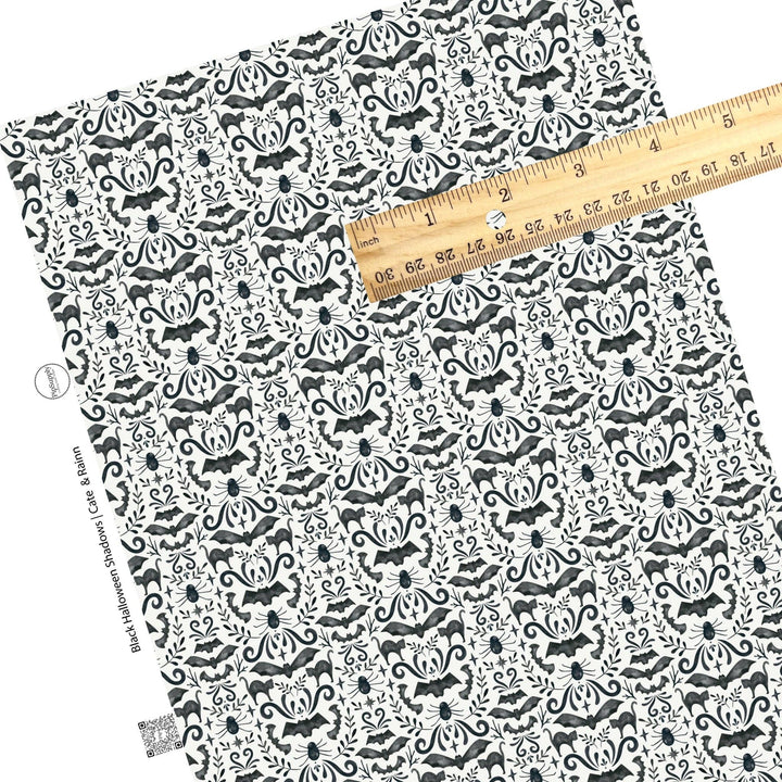 Black Halloween Shadows Faux Leather Sheets
