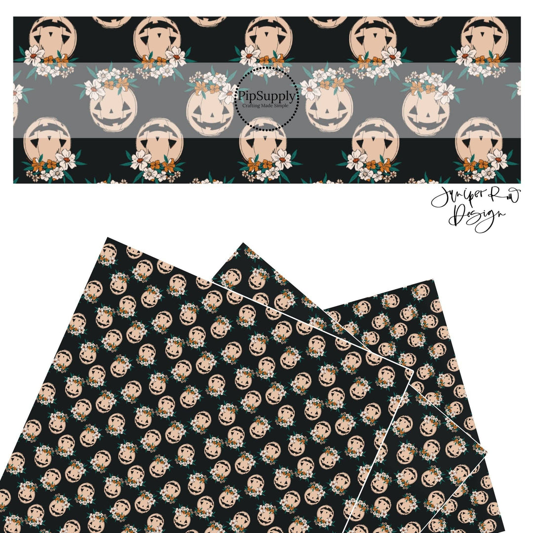 Beige Floral Jacks Faux Leather Sheets