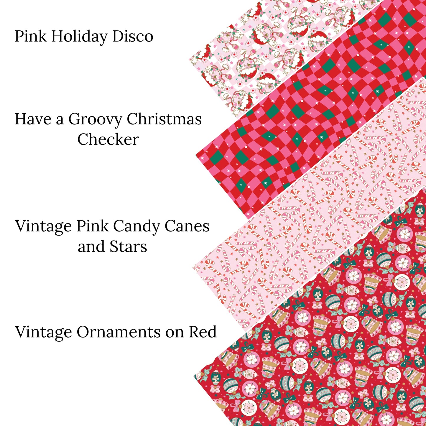 Have A Groovy Christmas Checker Faux Leather Sheets