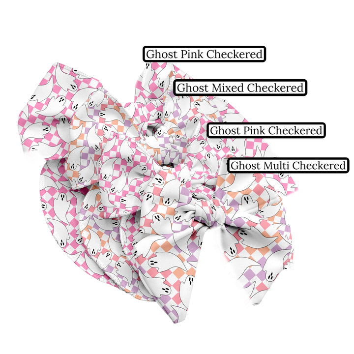 Ghost Mixed Checkered Hair Bow Strips