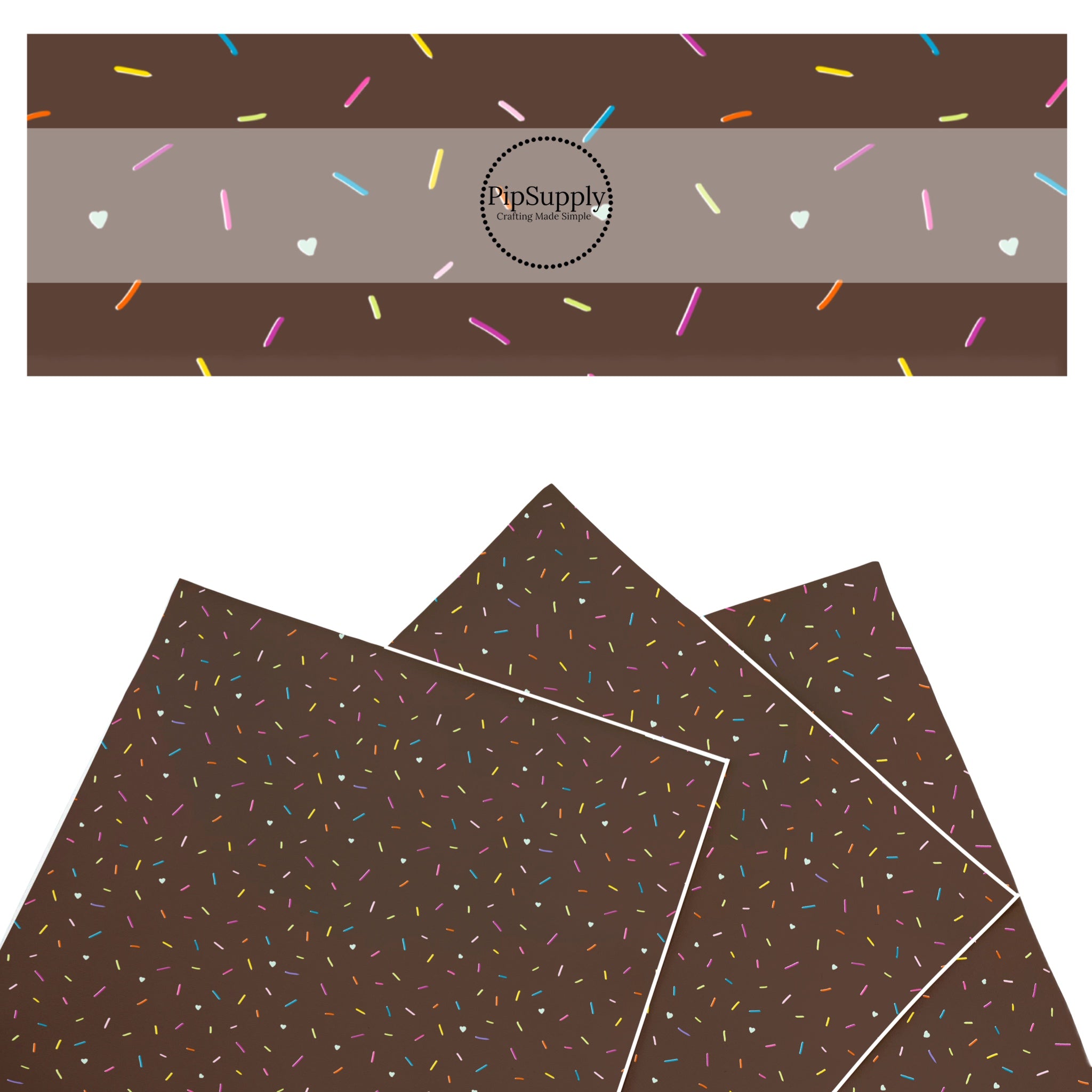 Summer Treats Faux Leather Sheet - Chocolate Sprinkles Faux Leather ...