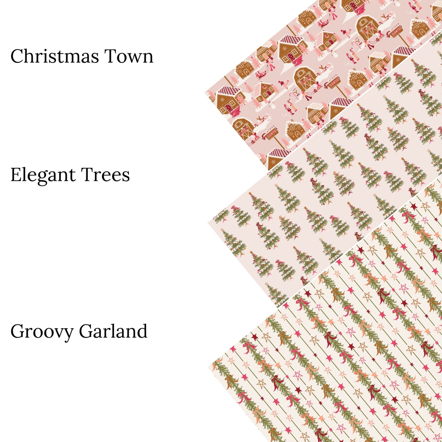 Christmas Town Faux Leather Sheets