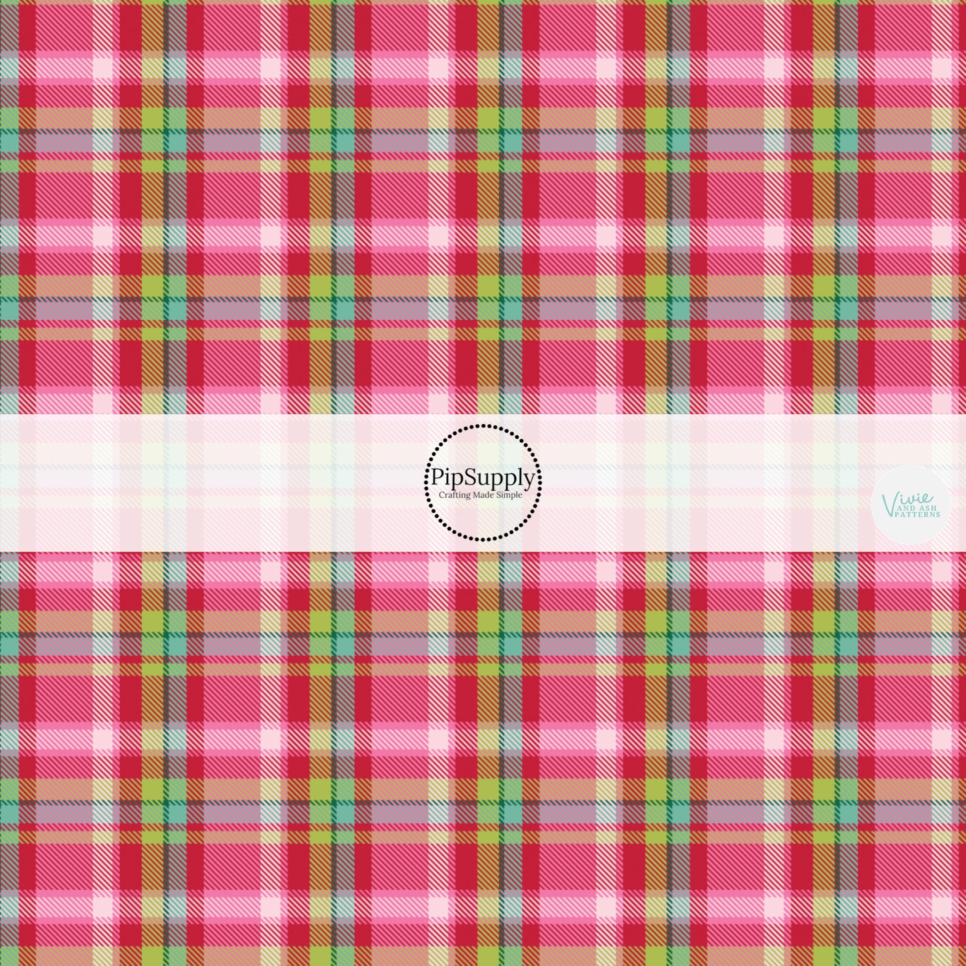 These winter themed pattern fabric by the yard features the following design elements: colorful Christmas tartan pattern. This fun themed fabric can be used for all your sewing and crafting needs!