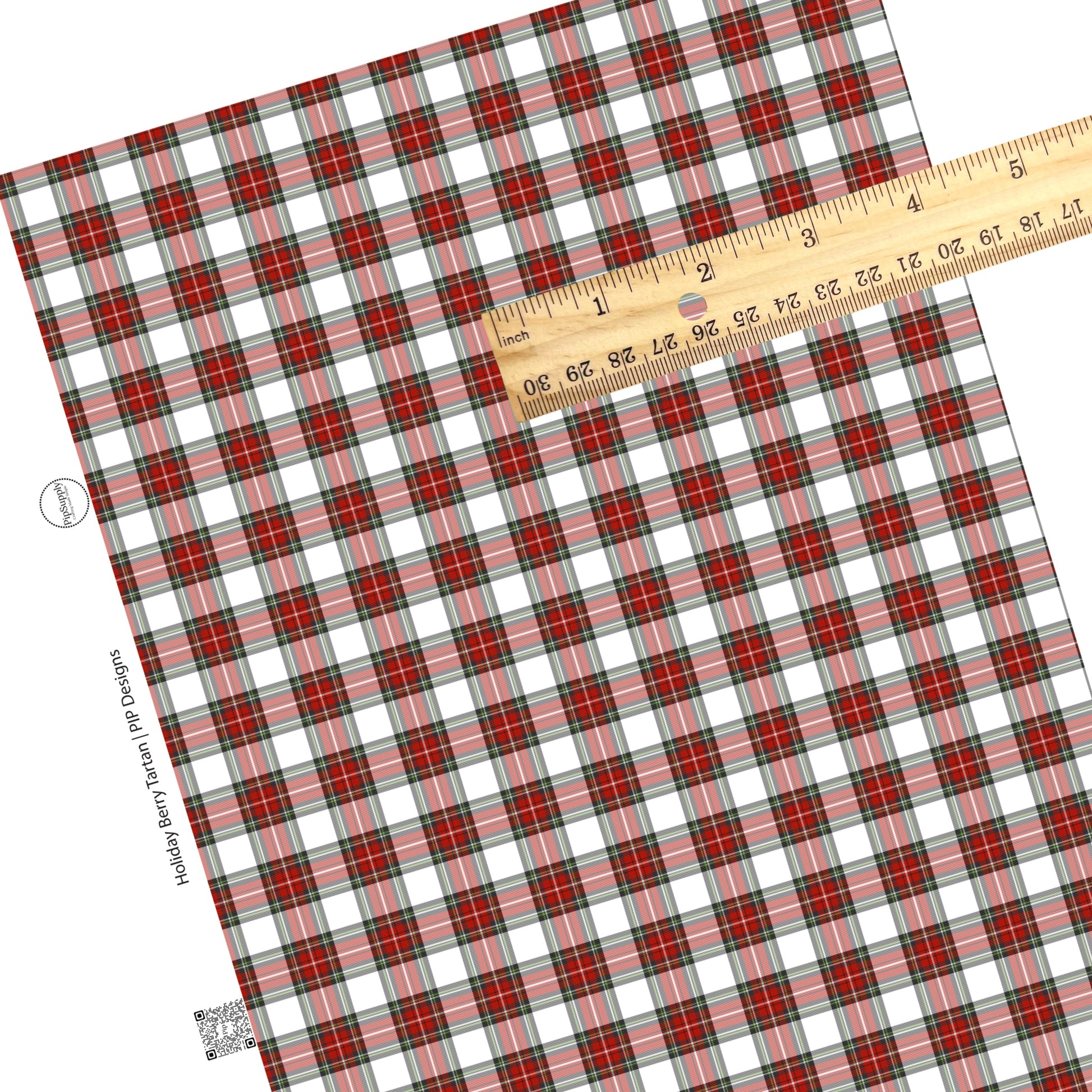 Red green and white tartan faux leather sheets