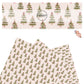 Christmas trees with bows and ornaments on cream faux leather sheets