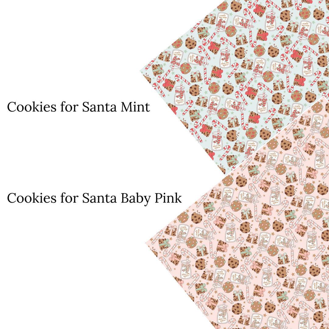 Cookies for Santa Mint Faux Leather Sheets