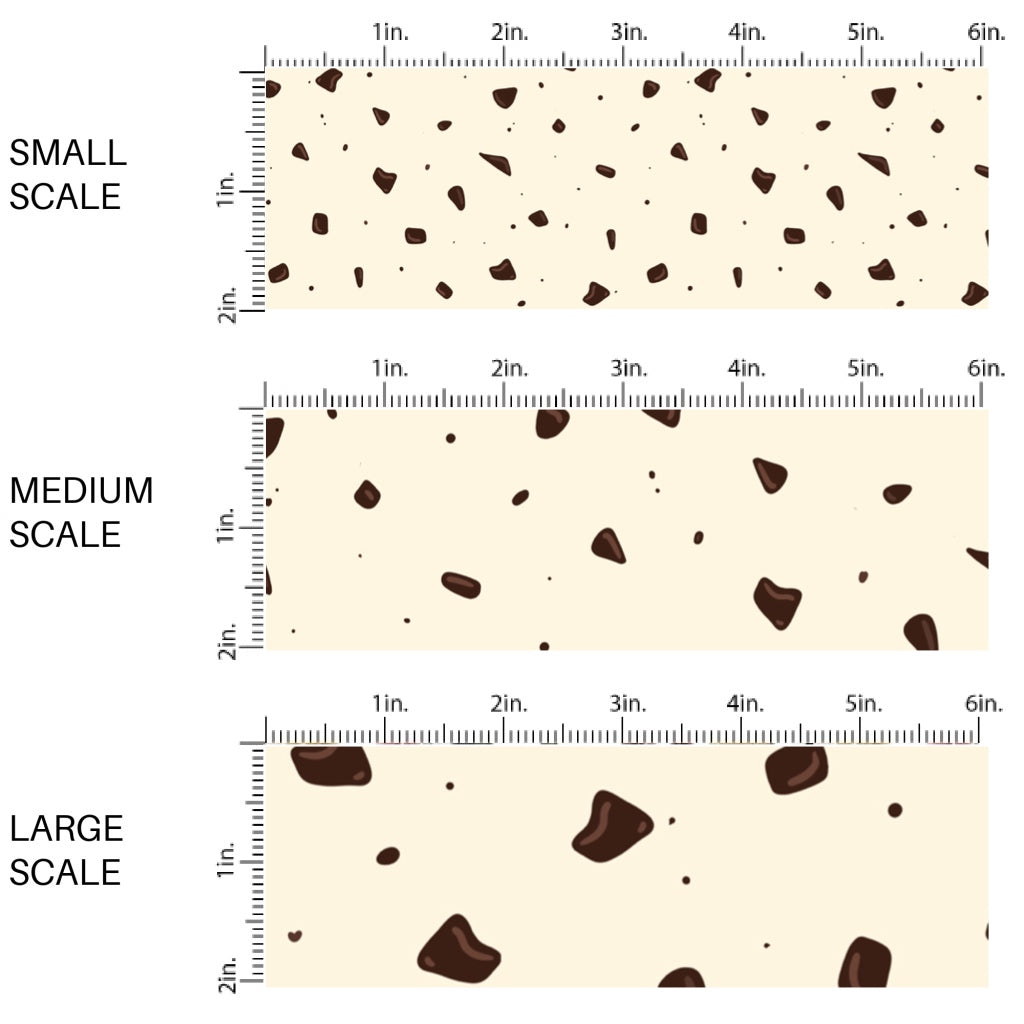 This scale chart of small scale, medium scale, and large scale of this ice cream fabric by the yard features cookies and cream ice cream. This fun themed fabric can be used for all your sewing and crafting needs!