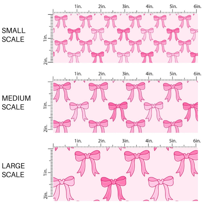 This high-quality fabric by the yard features pink coquette bow pattern. This fun patterned fabric can be used for all your sewing and crafting needs!