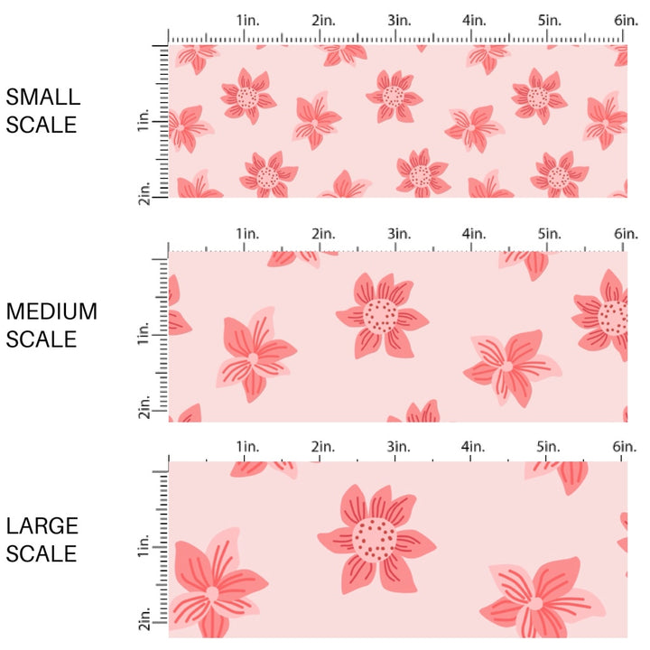 This Easter themed fabric by the yard features Easter coral flowers. This fun pattern fabric can be used for all your sewing and crafting needs!