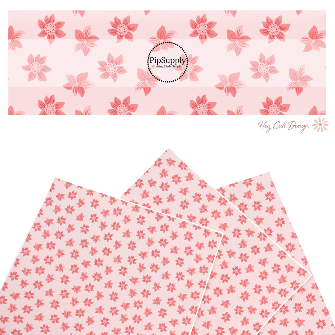 These Easter themed faux leather sheets contain the following design elements: Easter coral flowers. Our CPSIA compliant faux leather sheets or rolls can be used for all types of crafting projects.