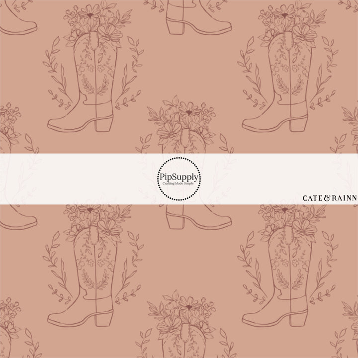 These summer pattern faux leather sheets contain the following design elements: western cowgirl boots and flowers. Our CPSIA compliant faux leather sheets or rolls can be used for all types of crafting projects.