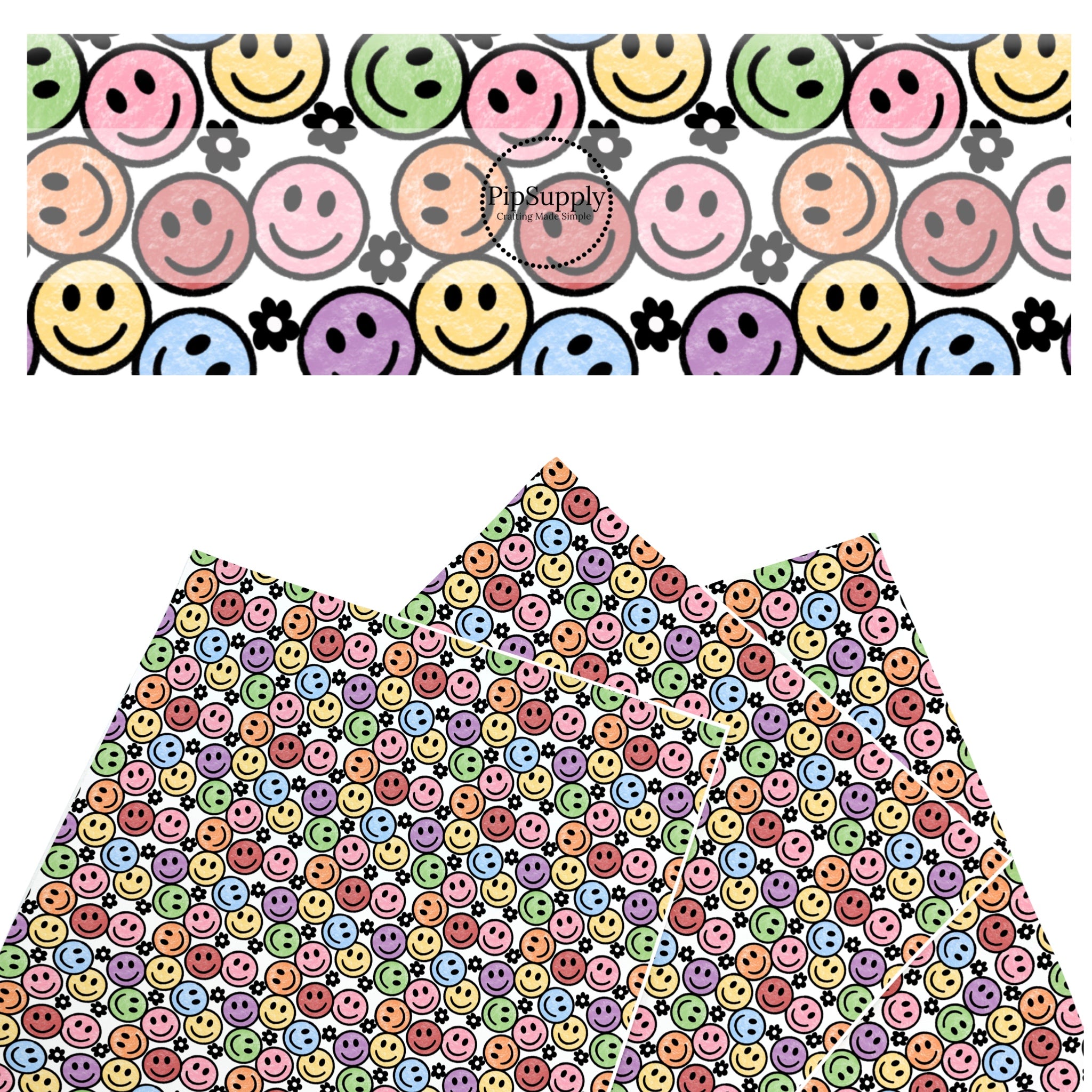 Daisy Smiles Faux Leather Sheets - Crayon Color Smiles Faux Leather ...