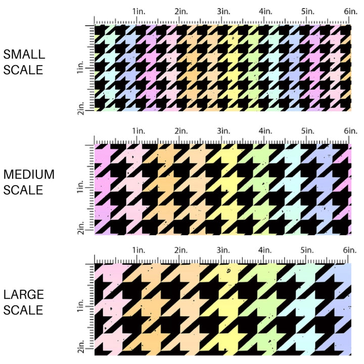These colorful themed fabric by the yard features crayon rainbow houndstooth pattern. This fun pattern fabric can be used for all your sewing and crafting needs!