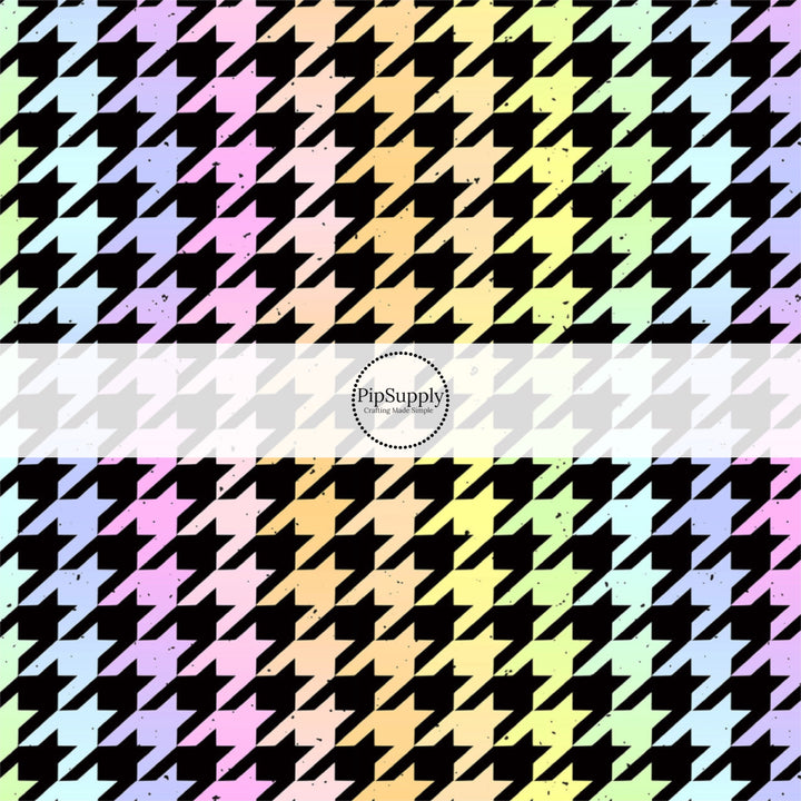 These colorful themed fabric by the yard features crayon rainbow houndstooth pattern. This fun pattern fabric can be used for all your sewing and crafting needs!