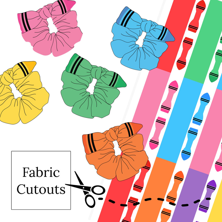 These school themed scrunchie cutouts can be quickly cut and assembled (sewn) for a trendy hair accessory. They're ideal for easy at-home styling, individual use, or even resale. Get creative and add a splash of color to your look with these low-maintenance scrunchies!