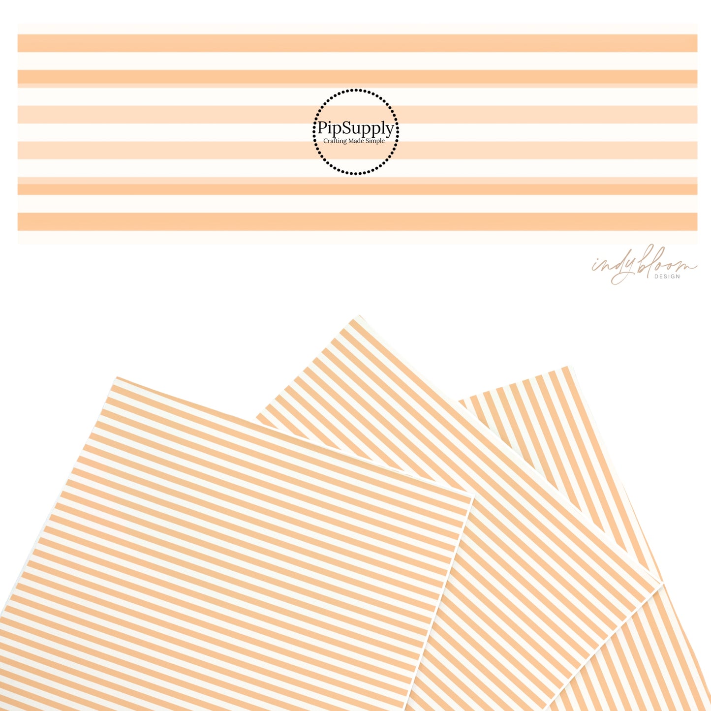 These Halloween themed pattern faux leather sheets contain the following design elements: peach and cream stripes. Our CPSIA compliant faux leather sheets or rolls can be used for all types of crafting projects.