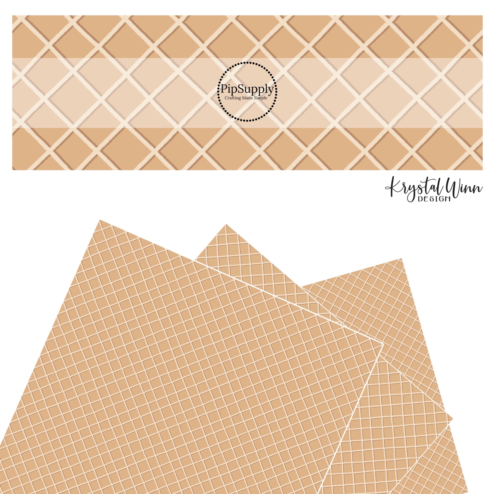 These dessert themed cream faux leather sheets contain the following design elements: ice cream cone pattern. Our CPSIA compliant faux leather sheets or rolls can be used for all types of crafting projects.