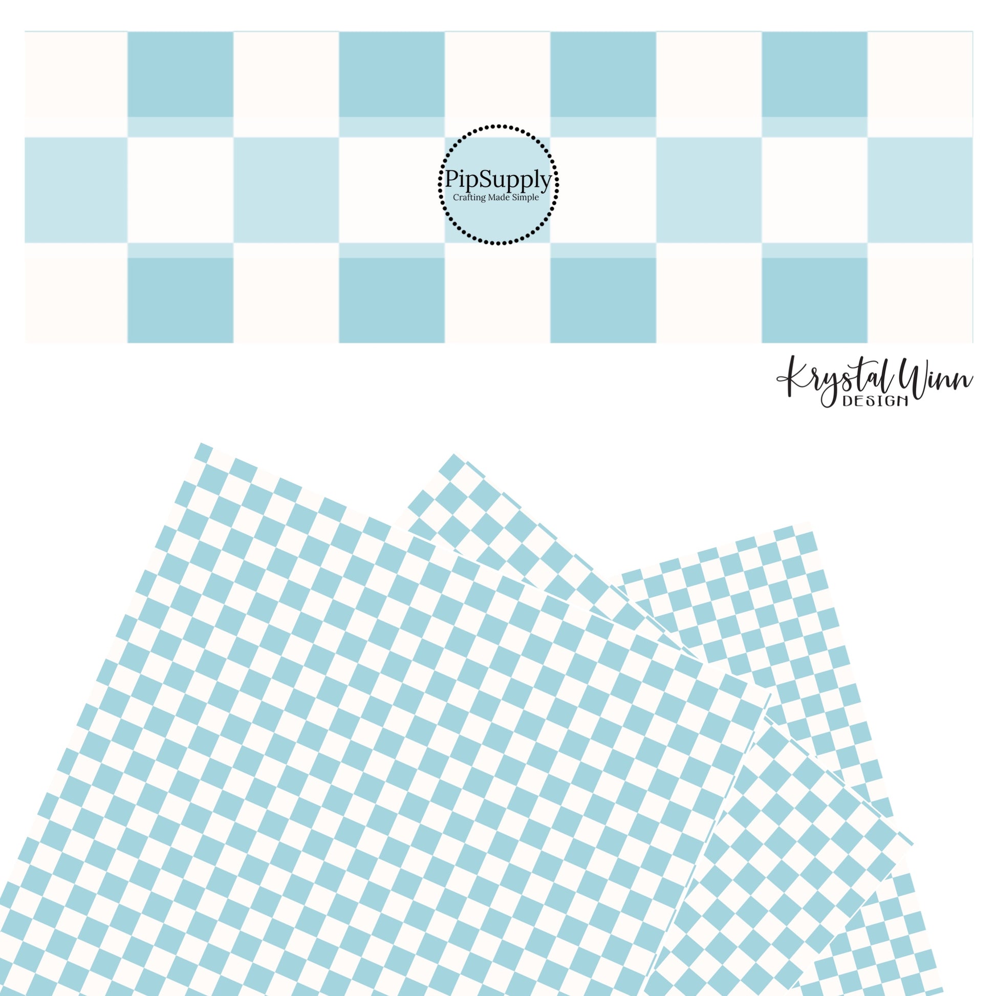 These checkered themed faux leather sheets contain the following design elements: cream and light blue checkered pattern. Our CPSIA compliant faux leather sheets or rolls can be used for all types of crafting projects.