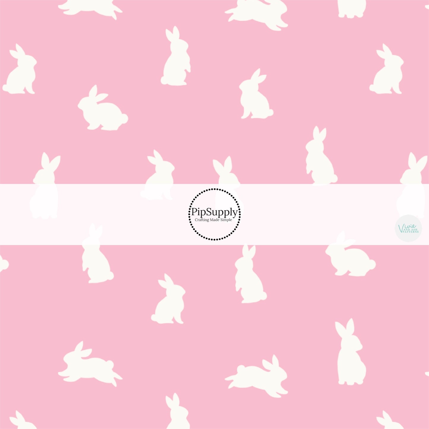 These spring patterned headband kits are easy to assemble and come with everything you need to make your own knotted headband. These kits include a custom printed and sewn fabric strip and a coordinating velvet headband. This cute pattern features cream bunnies on light pink. 
