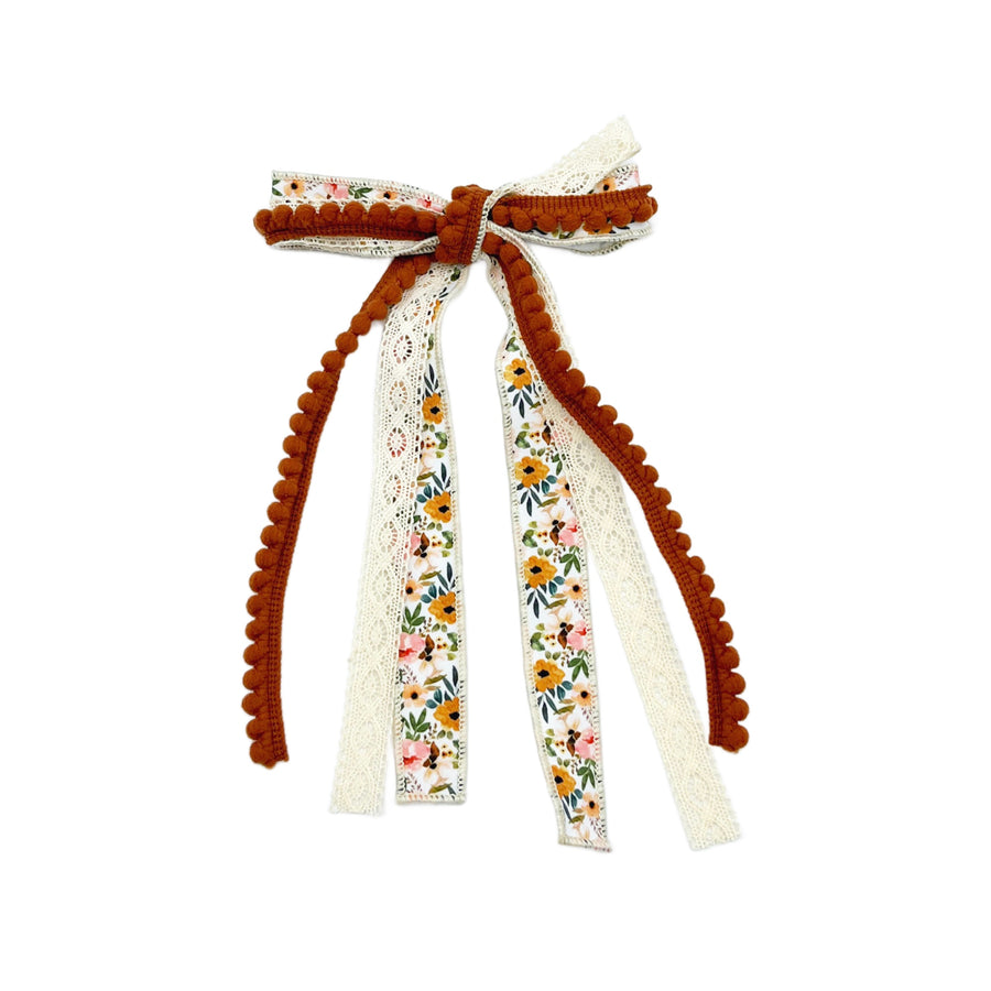 These fall lace pre-cut tied bows are ready to package and resell to your customers no sewing or measuring necessary! These hair bows come with a clip already attached.