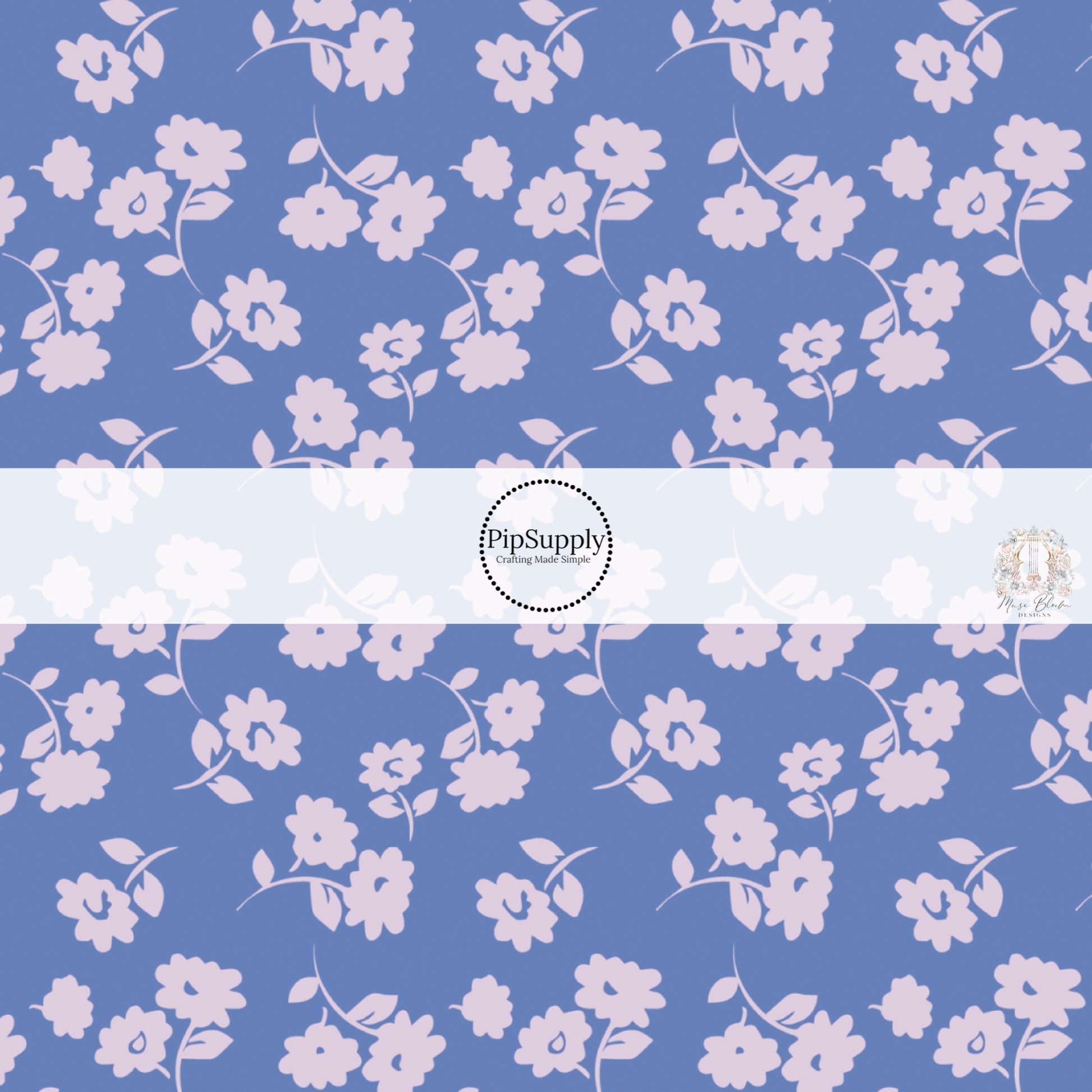 These floral themed dark purple no sew bow strips can be easily tied and attached to a clip for a finished hair bow. These fun summer floral themed bow strips features light periwinkle flowers on lilac are great for personal use or to sell.