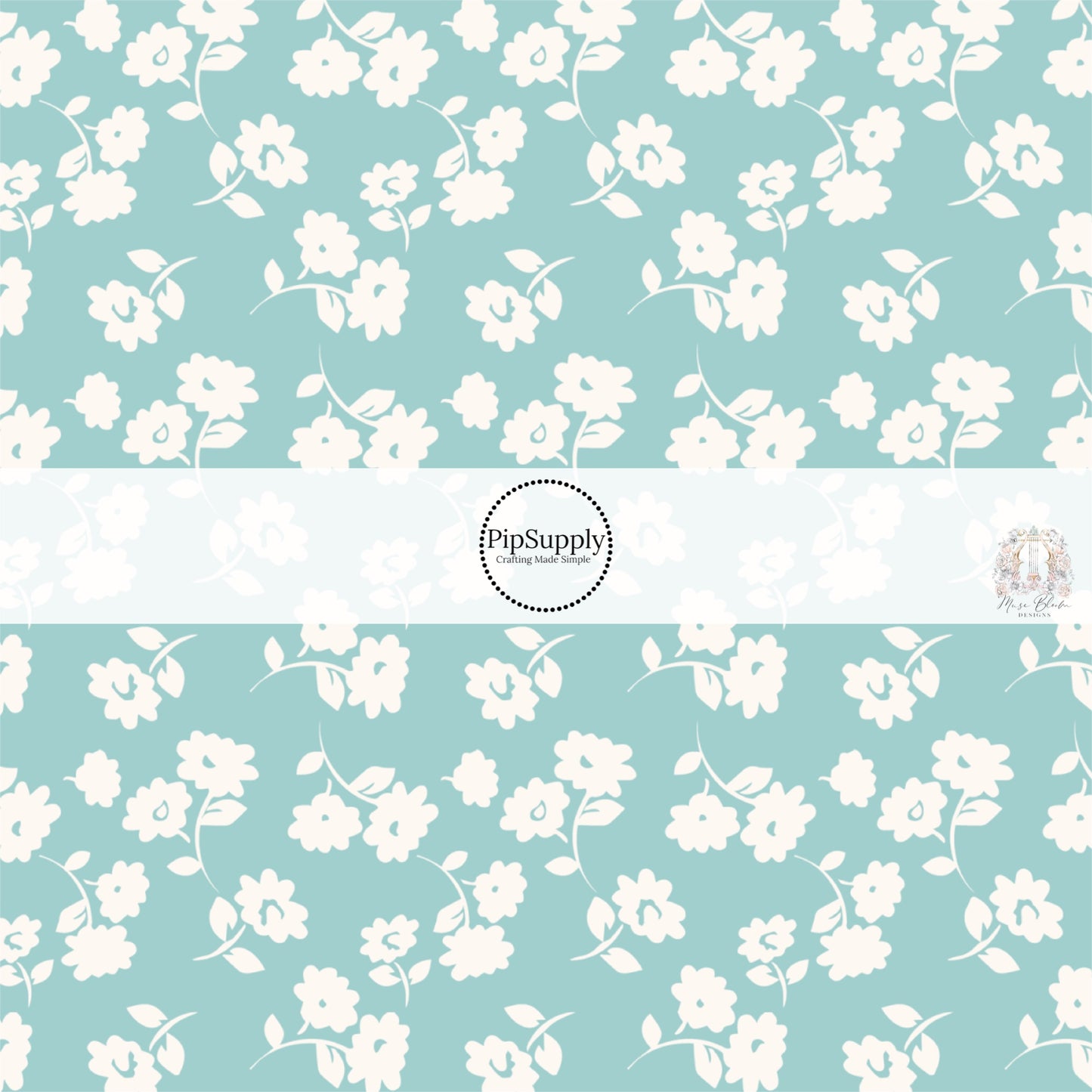 These floral themed seafoam fabric by the yard features light cream flowers on seafoam. This fun summer floral themed fabric can be used for all your sewing and crafting needs! 