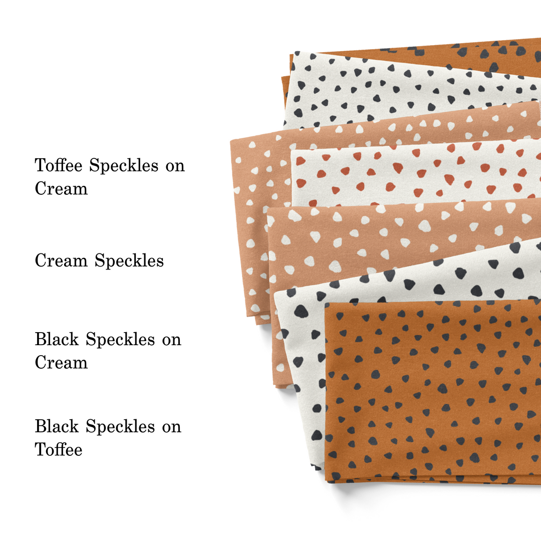 Black Speckles on Cream Fabric By The Yard