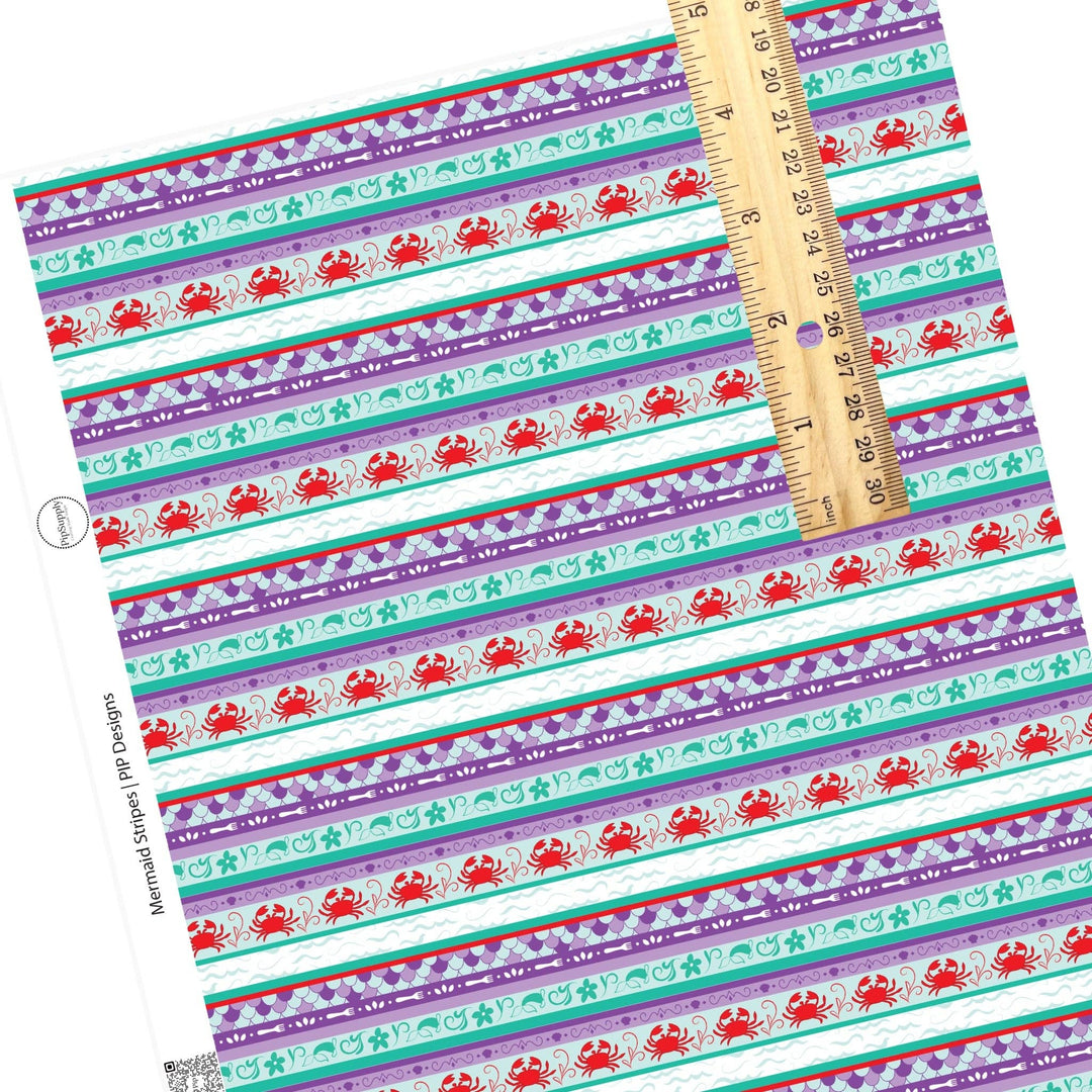 Mermaid Stripes Princess Faux Leather Sheets