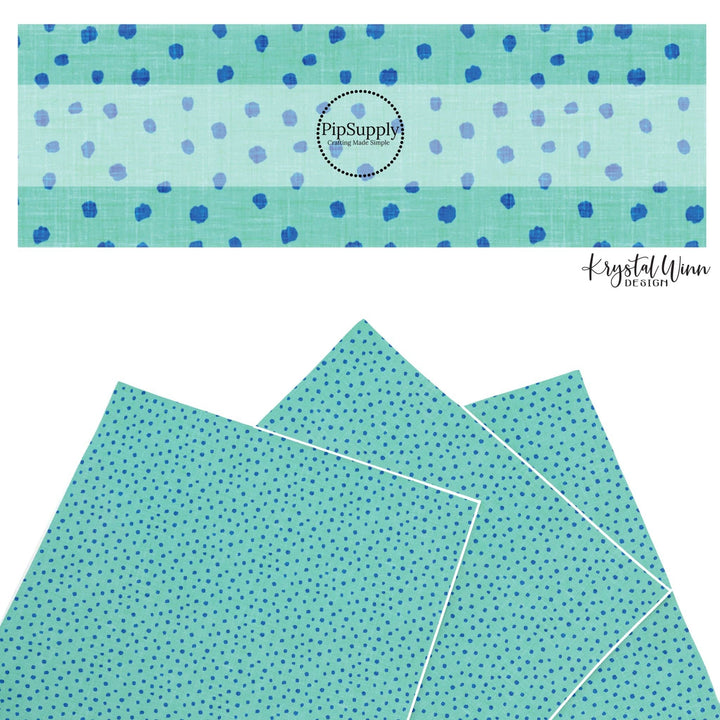 Blue Tiki Dots Faux Leather Sheets