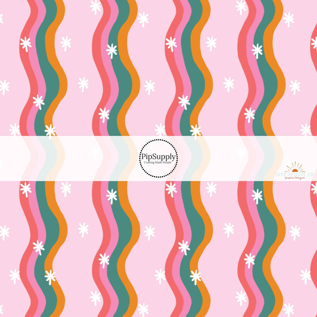 Funky Christmas Waves Hair Bow Strips