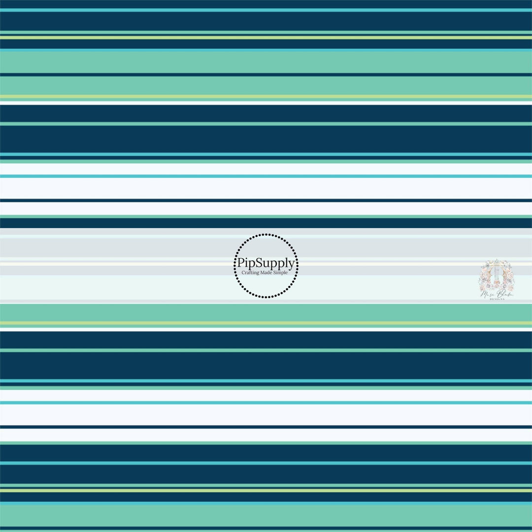 Palm Paradise Stripes Hair Bow Strips