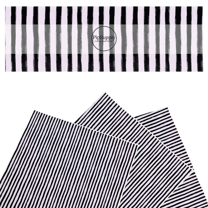 Black and Pale Lilac Spooky Stripes Faux Leather Sheets