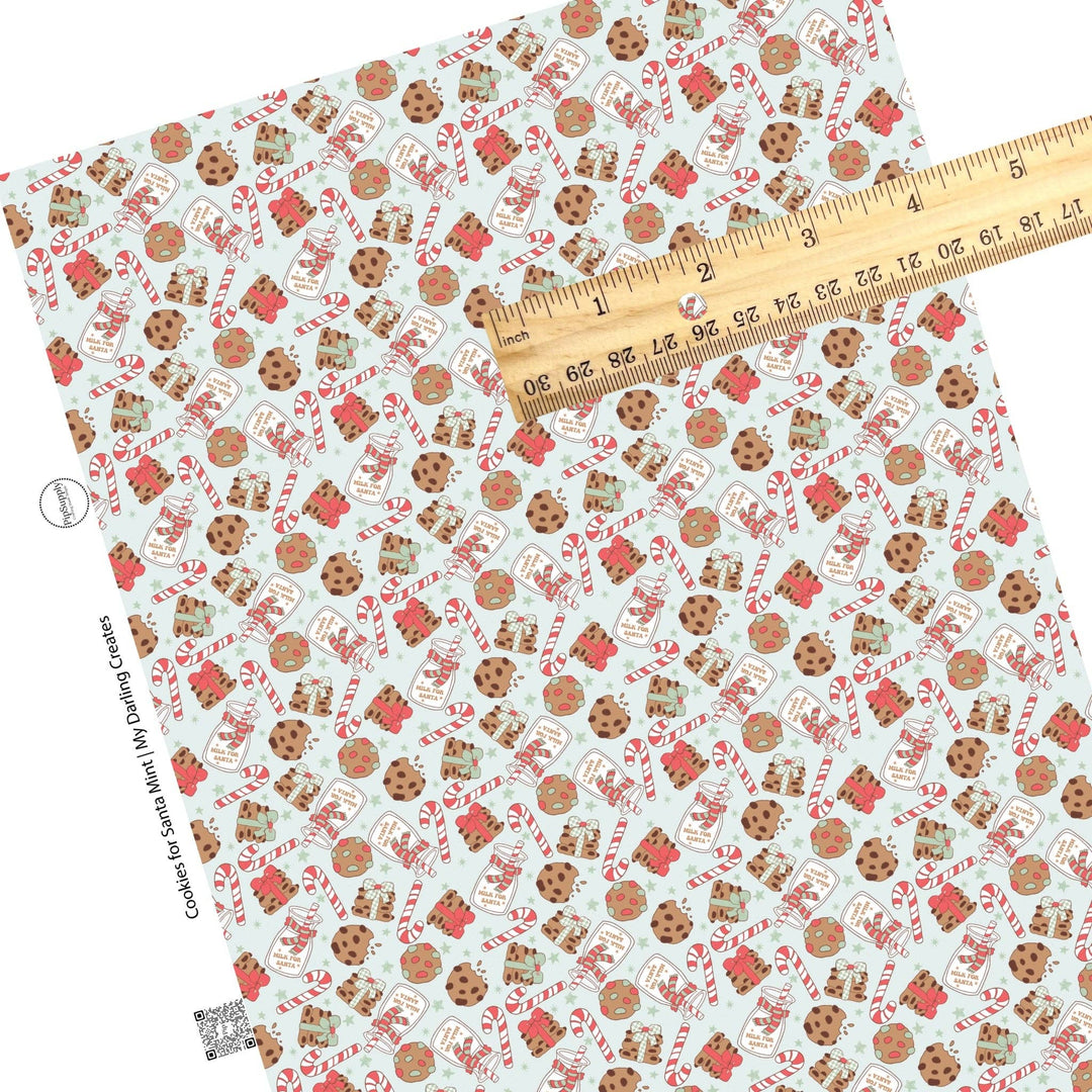 Cookies for Santa Mint Faux Leather Sheets