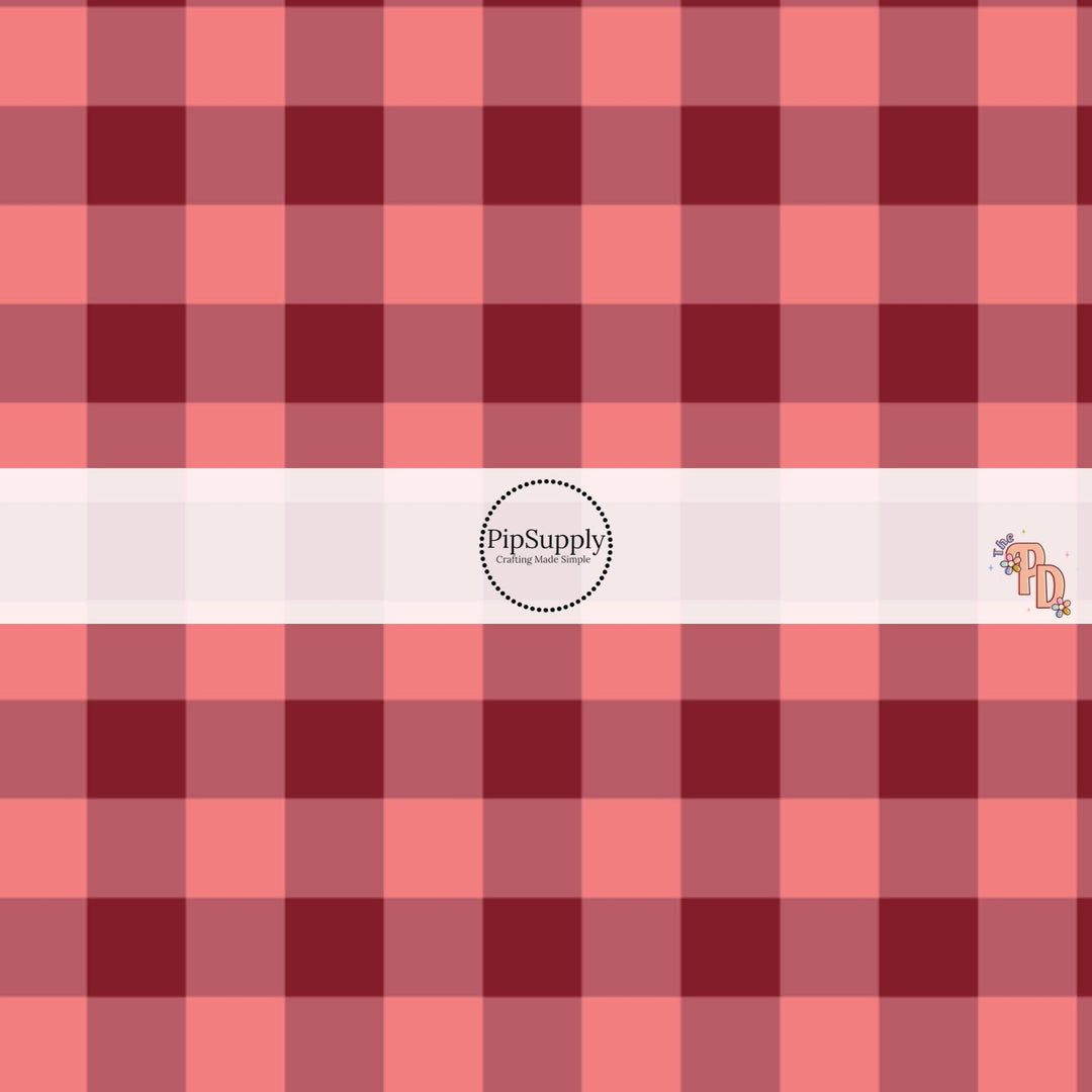 Cranberry Fall Plaid Hair Bow Strips