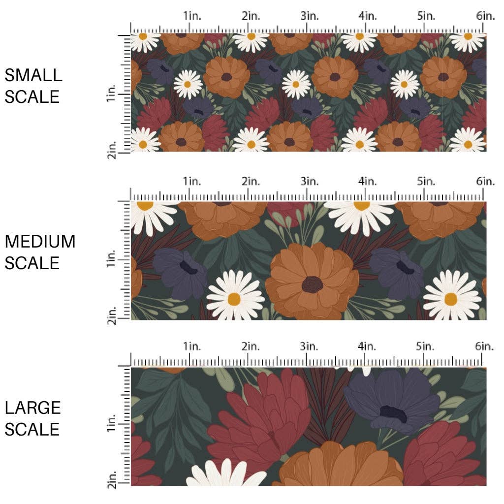 Moody Autumn Floral Fabric By The Yard