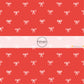 These winter bow themed pattern fabric by the yard features the following design elements: dainty bows on red. This fun themed fabric can be used for all your sewing and crafting needs!