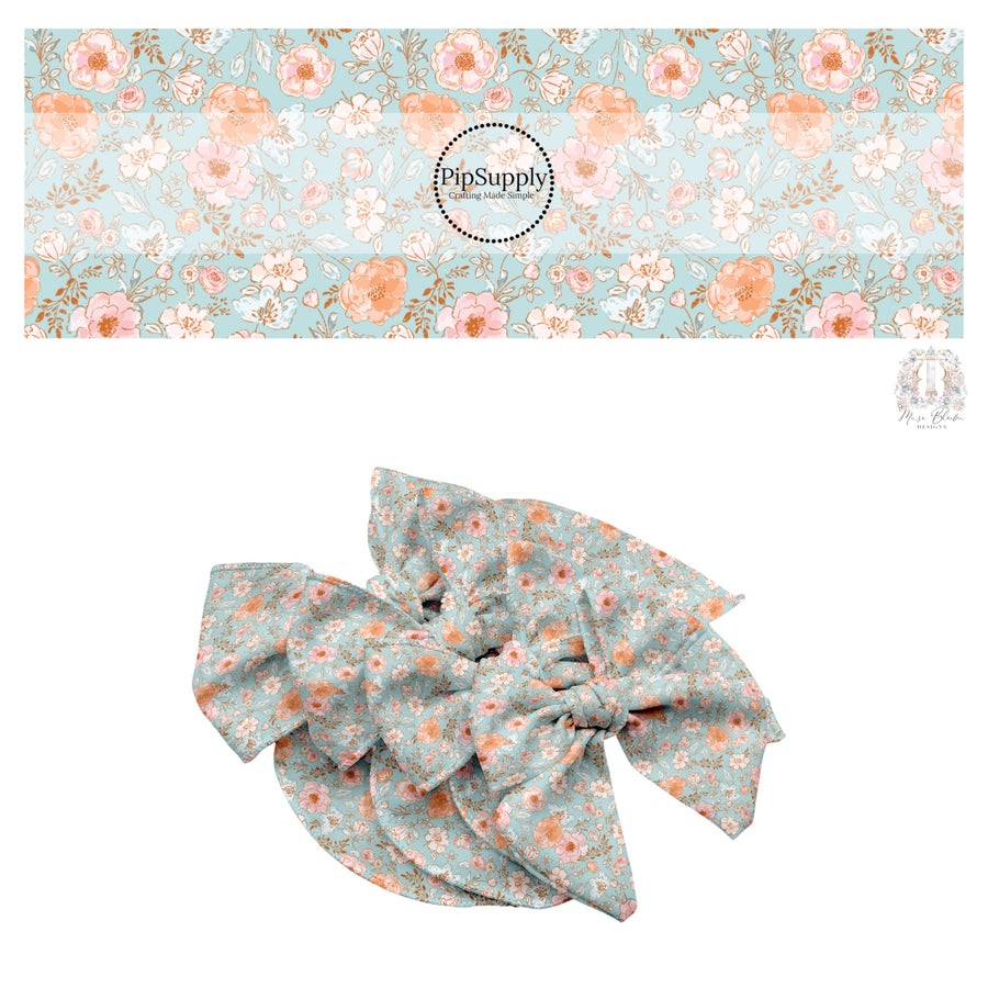 These spring themed no sew bow strips can be easily tied and attached to a clip for a finished hair bow. These bow strips are great for personal use or to sell. These bow strips feature the following design elements: dainty floral patterns.