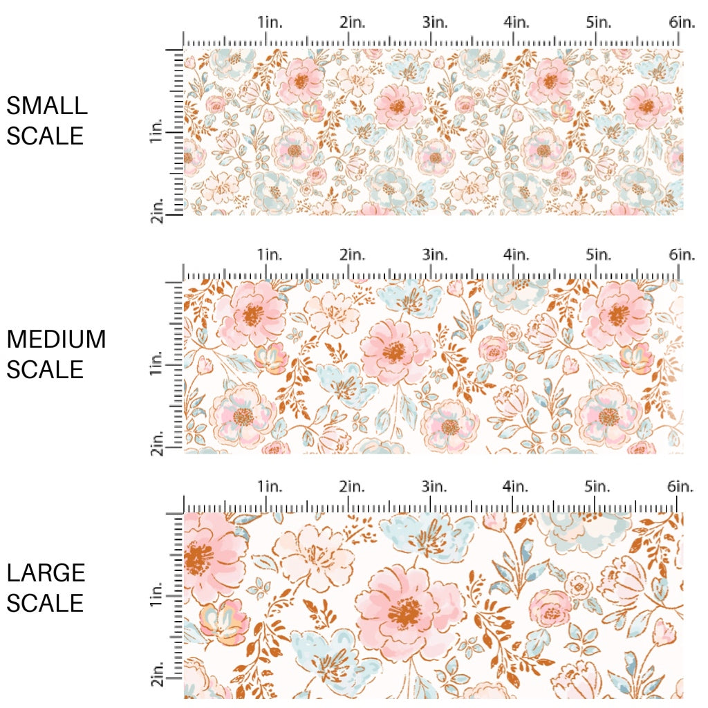 These spring fabric by the yard features dainty floral patterns. This fun pattern fabric can be used for all your sewing and crafting needs!