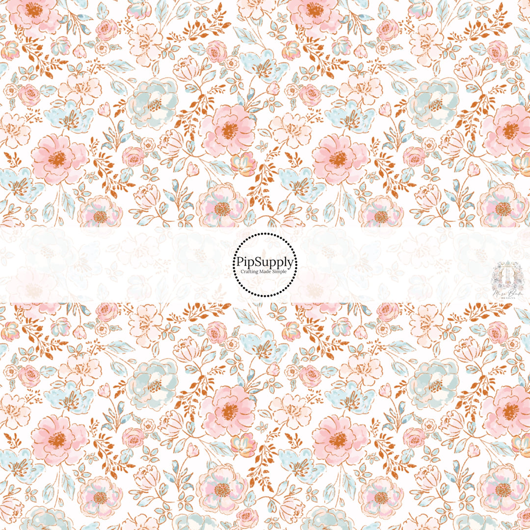 These spring fabric by the yard features dainty floral patterns. This fun pattern fabric can be used for all your sewing and crafting needs!