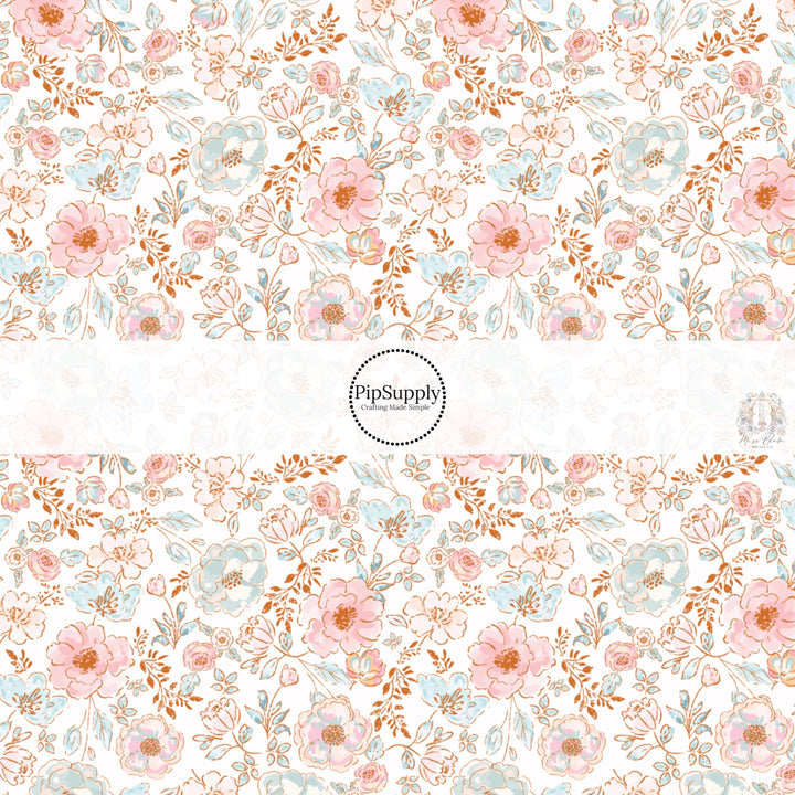 These spring fabric by the yard features dainty floral patterns. This fun pattern fabric can be used for all your sewing and crafting needs!